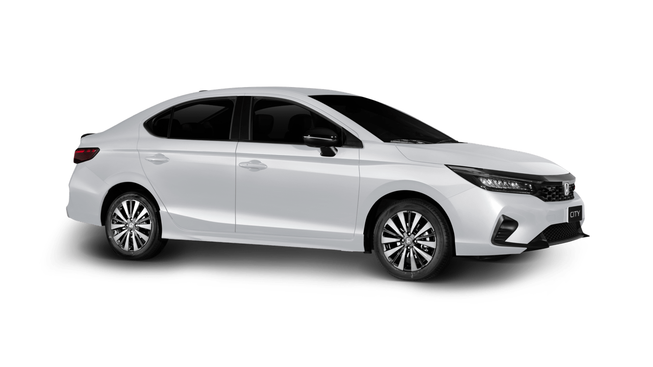 Honda City màu trắng nhìn từ góc trước